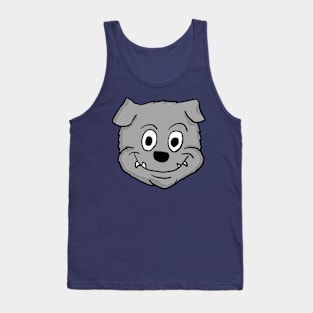 Gray Bulldog pup head Tank Top